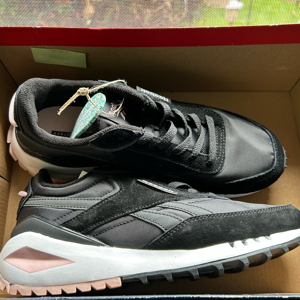 Reebok Black and Light Pink Athletic Shoes
